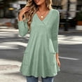 thumbnail image 4 of Ynynloco Long Sleeve for Womens Tops with 2 Pockets Fall Oversized Blouses Pullover Solid Color Dressy Casual T-Shirts Outfits, 4 of 9