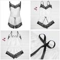 thumbnail image 4 of Conjuntos De Pijamas para Mujer Sexy Hot Chic Verano Seda Satén Pantalones Cortos Encaje 2 Piezas Cortos Lindos Suaves Pijamas Partes De Abajo Pijamas Camisón Lencería Ropa De Dormir Mujer Caliente Sensual Invierno (Talla M) Sailing Electrónica, 4 of 5