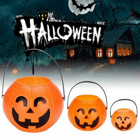 

Pumpkin Candy Pot Holder Trick-or-treat Halloween Party Cauldron Buckets VC