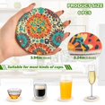 thumbnail image 3 of Haosy Set of 6 Drink Woven Coaster with Holder Heat Resistant Non-Slip Bar Coasters 4 Inches Colorful Bohemian Geometry, 3 of 7