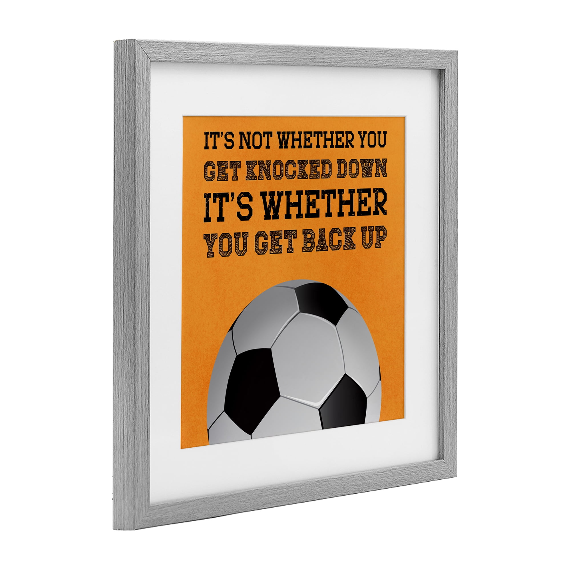 Whether You Get Back Up Gray Framed Print Under Glass, design by Marcus Prime