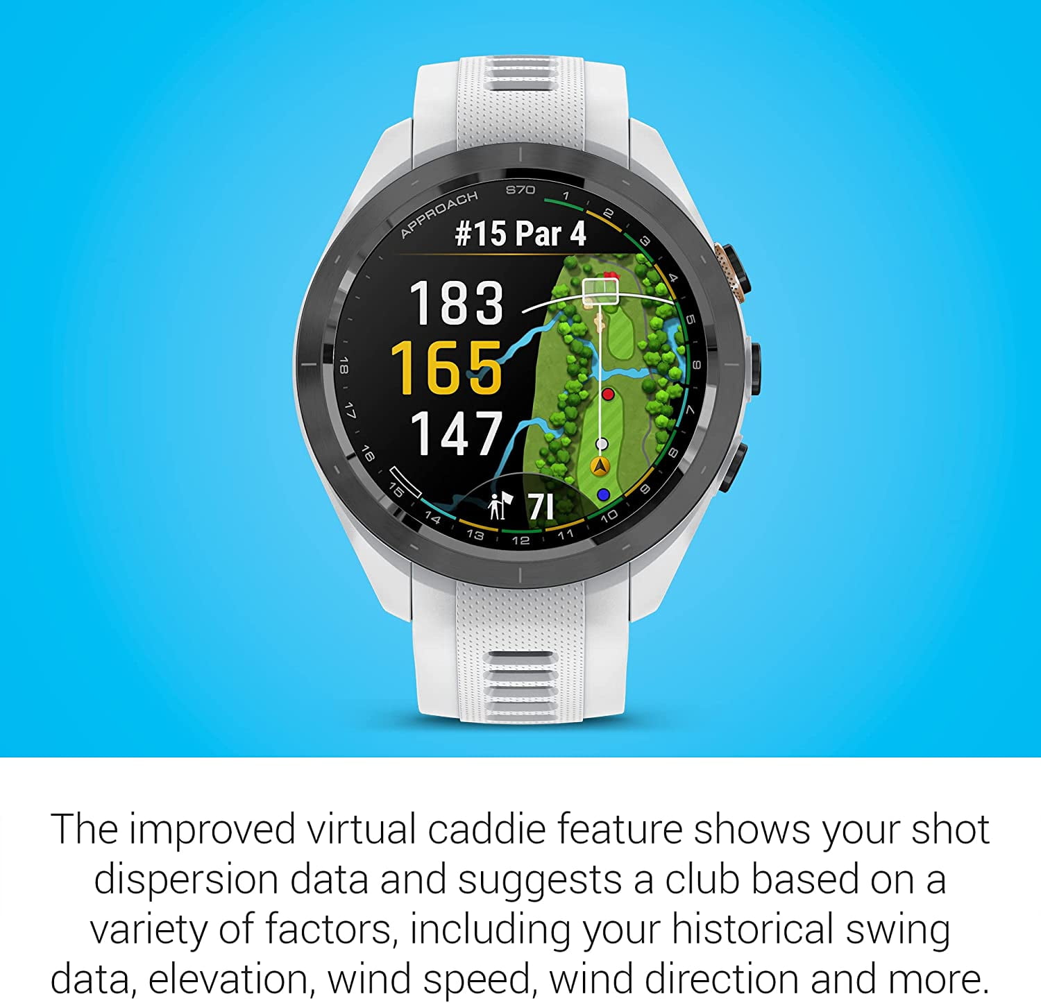 Garmin Approach S70S, White (42mm) with Accessories