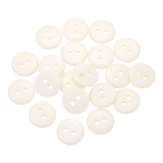 20 piezas de botones de costura de resina, 12.5 mm (1/2 pulgada) botones redondos de manualidades con 2 agujeros, beige