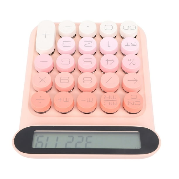 Calculadora de Interruptor Mecálico, Pantalla LCD, Botones Grandes, Bonita Calculadora de Escritorio Estética, Interruptor Azul, Funciona Con PILAS, PARA OFICINA DE NEGOCIO