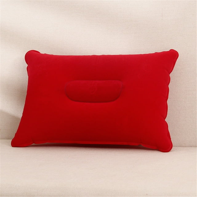 WHEANG Clearance Square Portable Folding Air Inflatable Pillow Double Sided Flocking Cushion