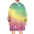 thumbnail image 2 of Colorful Tie Dye Nebula Pattern Wearable Oversized Blanket,Wearable Blanket Hoodie for Adults,Cozy Hooded Blankets with Super Pockets,Super Warm Fuzzy Pullover for Women & Men, 2 of 6