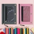 AQM 11 Pcs Pencil Pouch 3 Ring Binder Pencil Pouch 2 Layer Zipper Pencil Case Fo