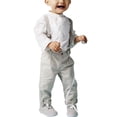 thumbnail image 5 of Maxcozy Kids Baby Boys Gentleman Outfit Set Shirt Tops + Suspender Pants Overalls Clothing 1-2 Years, 5 of 8