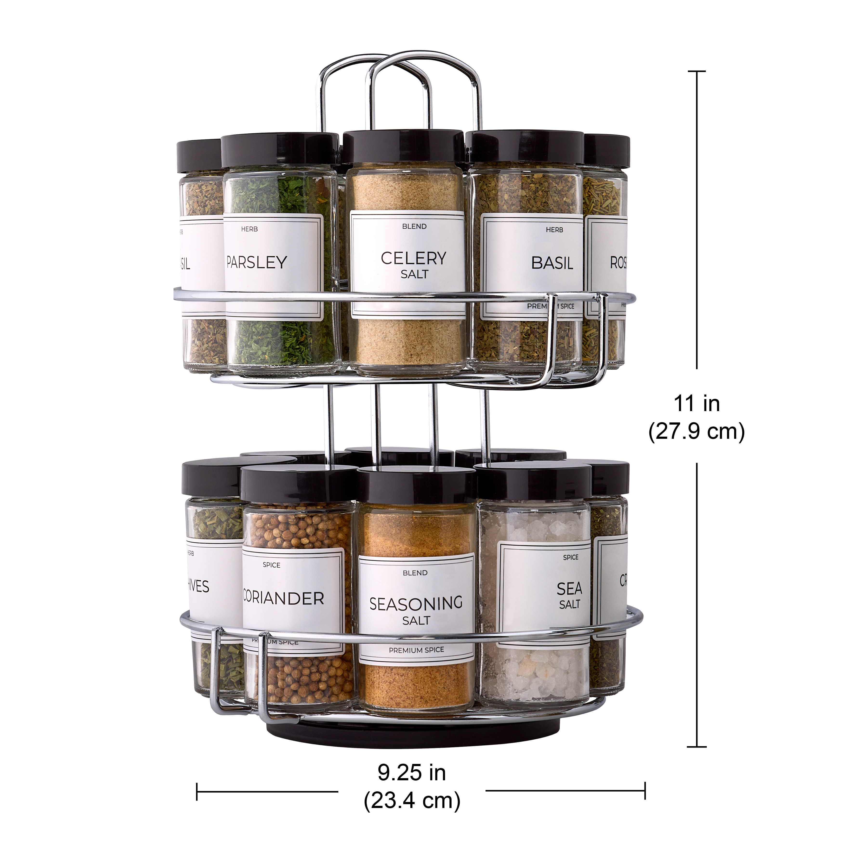 Kamenstein 16-Jar Revolving Spice Rack, Chrome, Pre-Filled photo 6