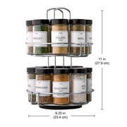 Kamenstein 16 Jar Revolving Spice Rack, Chrome Wire, Pre-Filled