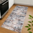 thumbnail image 2 of iOhouze 2x5 Runner Rugs Abstract Washable Runner Rug for Hallways Non Slip Kitchen Runner Low Pile Soft Printed Faux Wool Indoor Runner for Bedroom Entryway Laundry Room, Orange Grey, 2 of 9