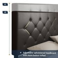 thumbnail image 5 of Sifurni Queen Size Upholstered Platform Bed Frame with 4 Drawers and Diamond Stitched Button Tufted Headboard, Black-brown, 5 of 8