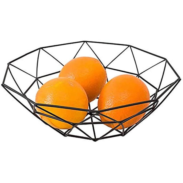 Cesta de frutas, cesta de frutas de hierro de estilo simple, cesta de frutas y verduras multifuncional, frutero, decoración de plato de frutas de cocina para el hogar Adepaton YQ-1889