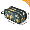 thumbnail image 4 of FORMRS Pencil Case with 3 Compartments Zipper Pouch, Elementary School Level and up, Blue Floral Lemons, 4 of 8