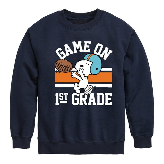 Peanuts - Game on 1st Grade - Toddler And Youth Crewneck Fleece Sweatshirt
