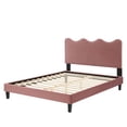 thumbnail image 4 of Platform Bed Frame, Full Size, Pink, Velvet, Bedroom, Modern Contemporary Boutique HB35292, 4 of 12