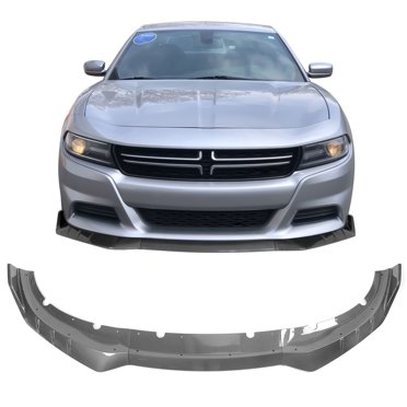 2006-2010 Dodge Charger Sedan IKON V2 Front Bumper Lip – Unpainted PU Plastic, Sporty Chin Spoiler, Fits Non-SRT8 Models