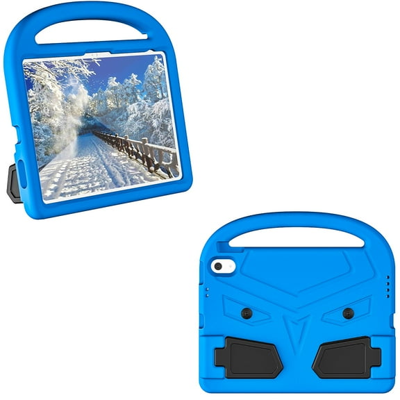 Elehold Kids Rugges Case Copmaptible with Apple iPad 11th(A16) 2025, Red Hard PC Sold TPU with Shock Full Body Protection Kickstand Folio Stand Handle Children Friendly Case,Blue