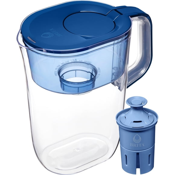Brita 10 Cup Elite Filter Pitcher with Smart Light Indicator, Reduces 30+ Contaminants including Lead and Microplastics, Filter l
