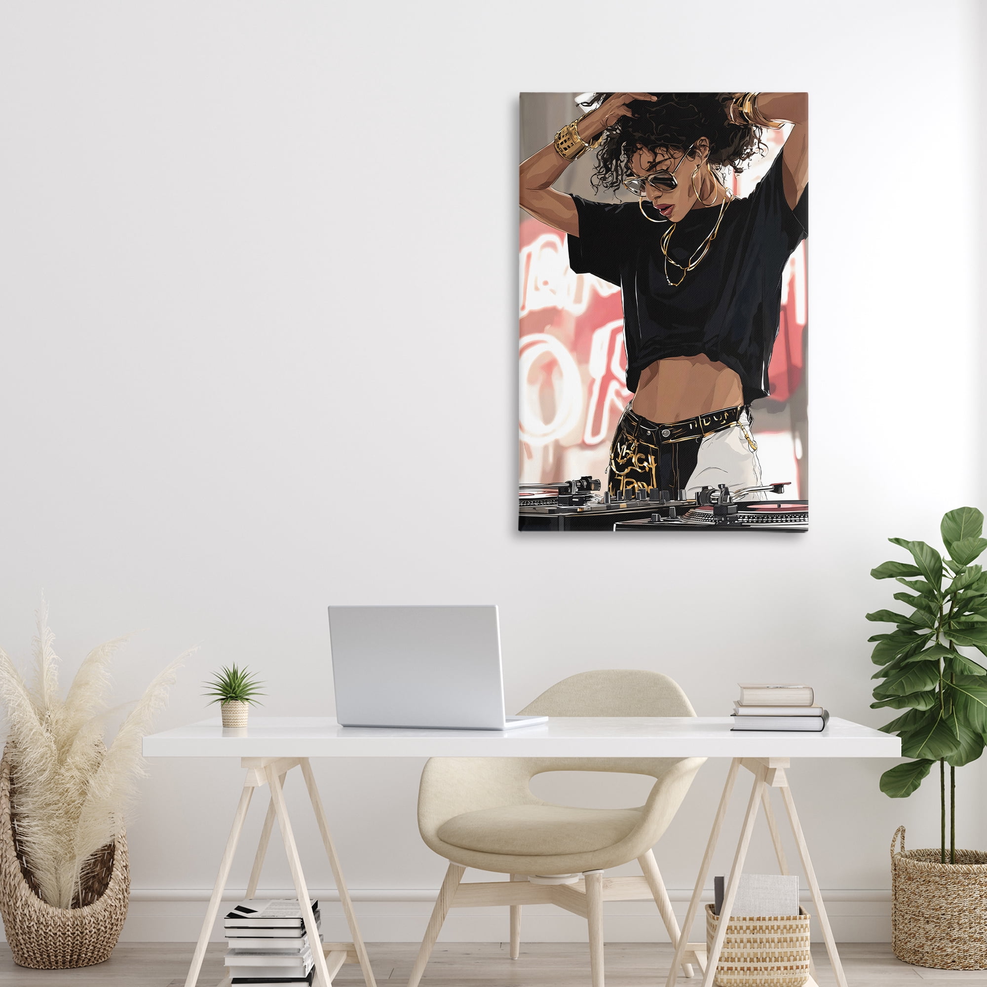 Stupell Industries Trendy Female DJ Musician Canvas Wall Art, design by Franklyn Gregory