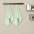 thumbnail image 6 of NOMADIC NOOK 2 Pack Striped Hand Towel Set, Comfort and Quick Drying Towels for Bathroom, Gym, Camp Pink 14" x 30" Green/Green 28" x 56"/14" x 30", 6 of 7