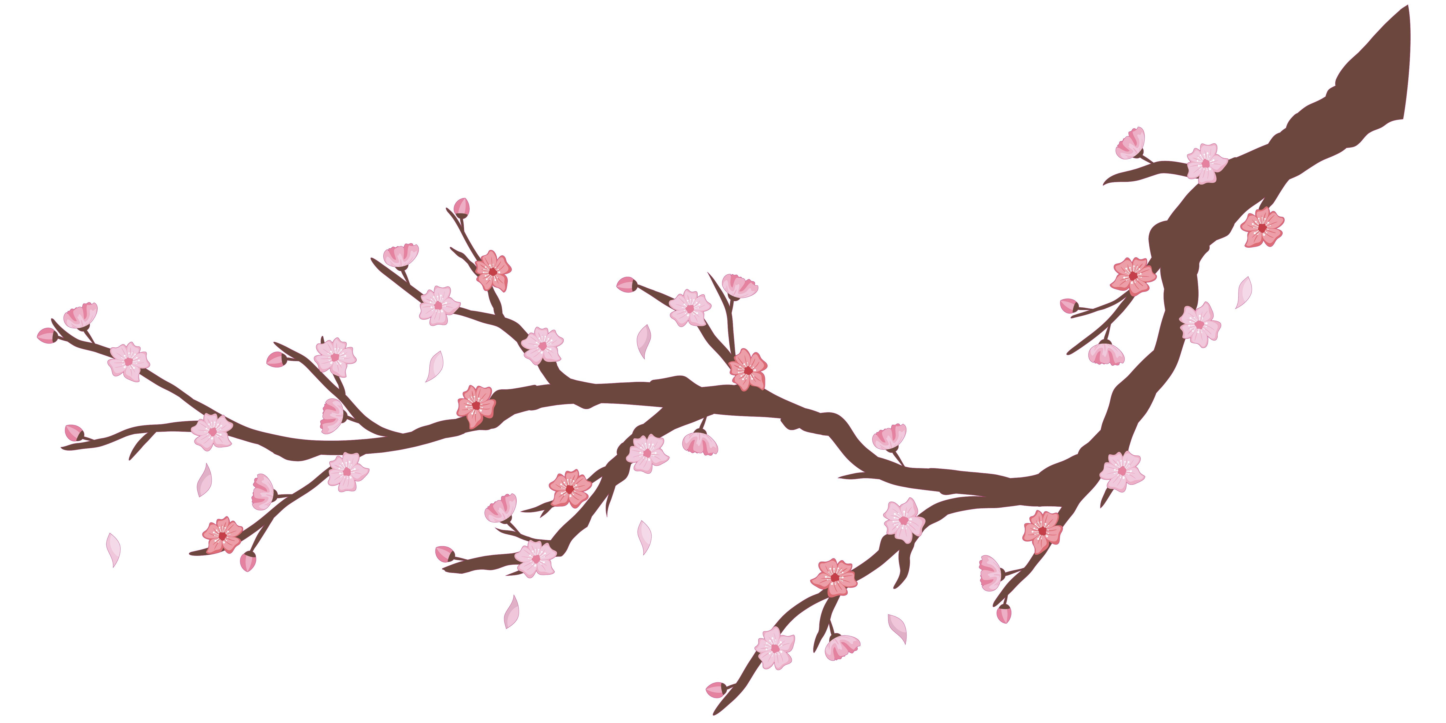 Multicolored Home Living Room 10" x 20" Japanese Sakura Tree Branch