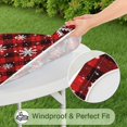 thumbnail image 5 of Red and Black Christmas Snowflake Pattern Round Fitted Tablecloth with Elastic Edge,Dining Table Cover Waterproof,Outdoor Round Tablecloth for Camping,Dining,Indoor and Outdoor, 5 of 7