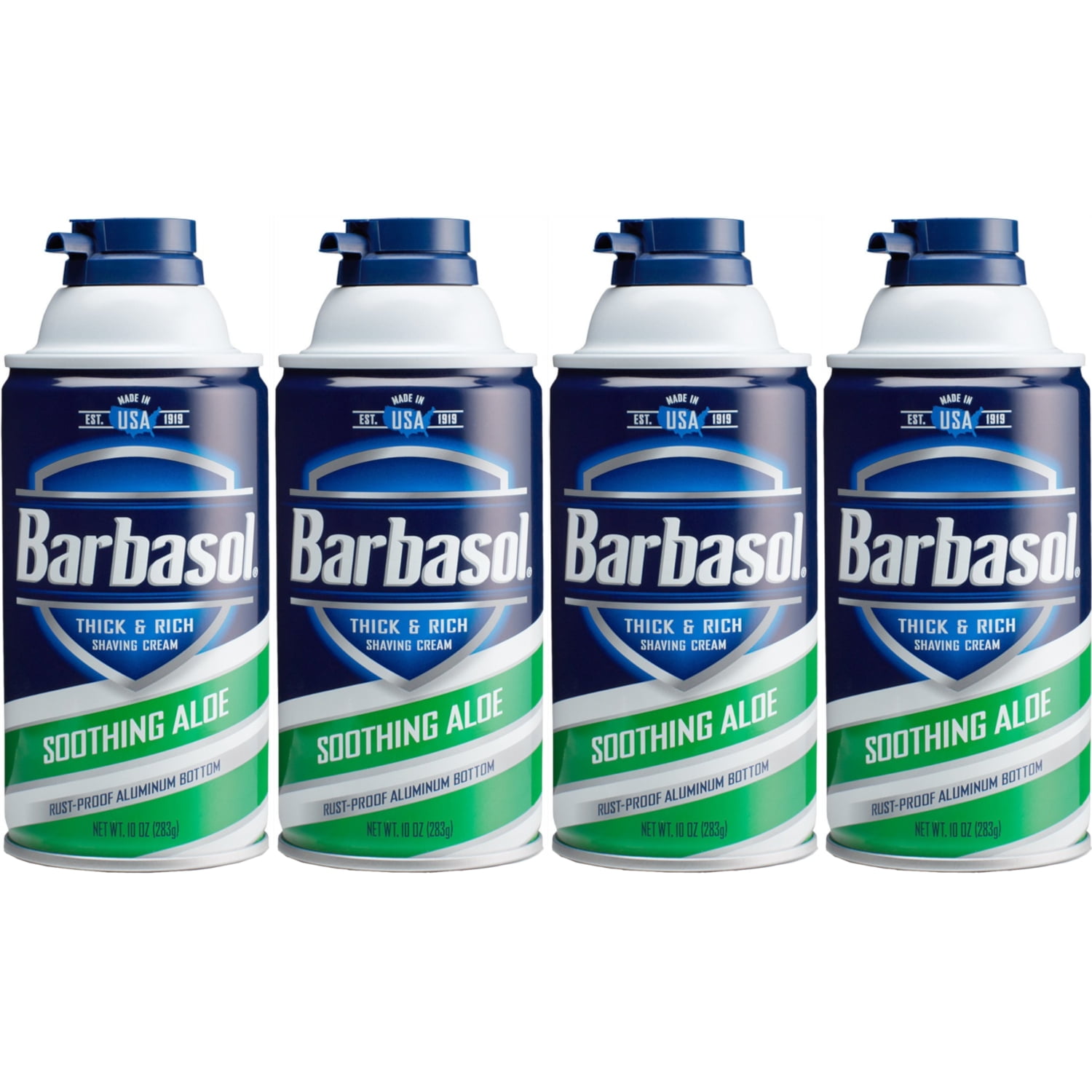 4 Pack - Barbasol - Thick and Rich Shaving Cream With Soothing Aloe 10oz Each