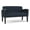 Midnight Sky, variant on Belmont Lounge Lobby Reception Waiting Loveseat / Black Steel Legs / Navy Blue