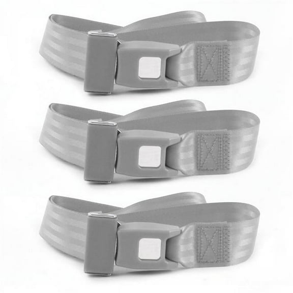 SafeTboy 660493 Standard 2 Point Gray Lap Bench Seat Belt Kit for 1980-1986 Ford Truck F150 - 3 Belts