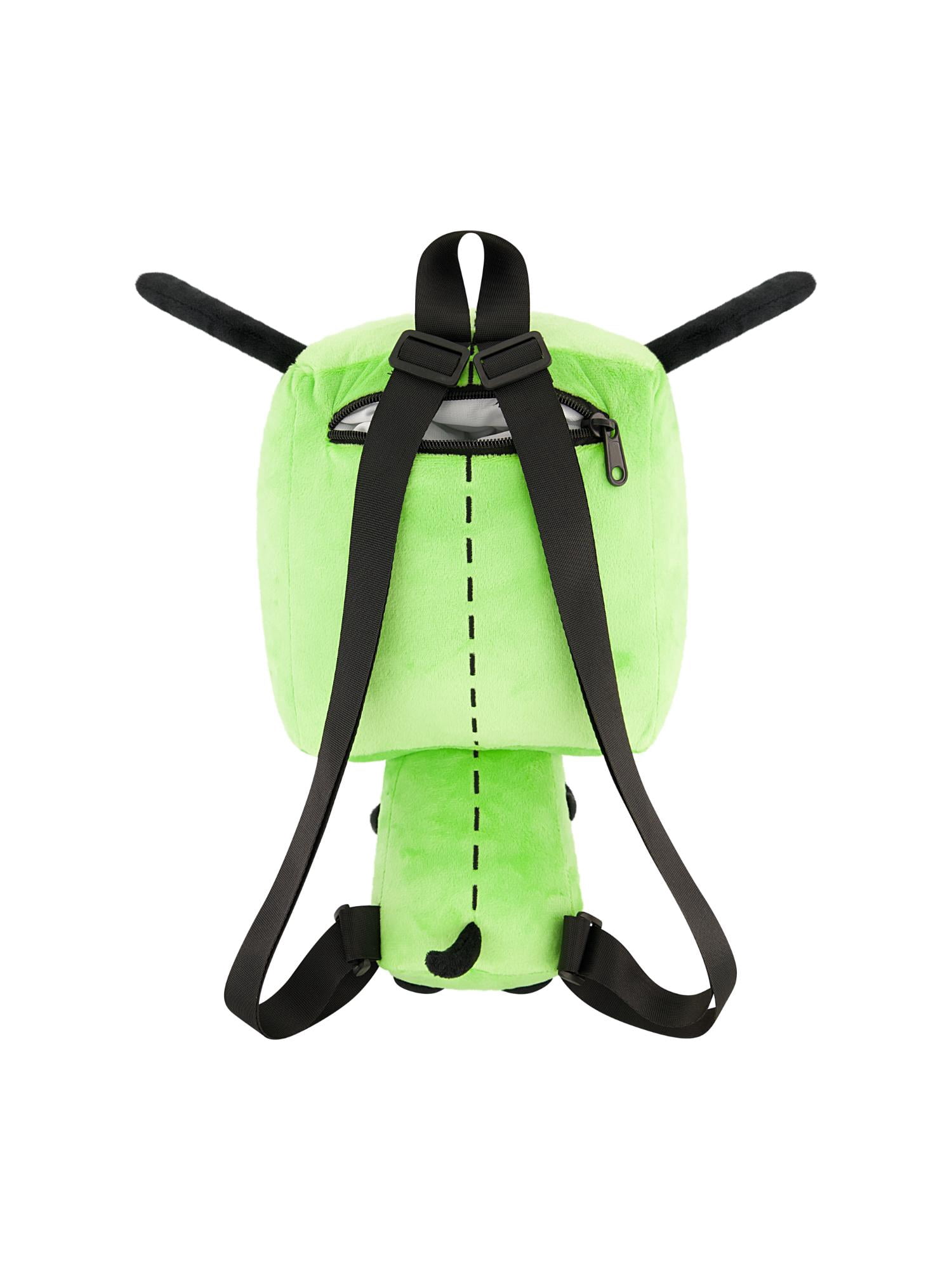 Invader Zim Mini Backpack, GIR Pizza Plush Small Travel Bag Purse for Men and Women, Green, 13 Inch