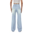 thumbnail image 3 of Women's classic mid waist straight leg wide leg hanging jeans, loose and lightweight denim pants, 3 of 5