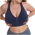 thumbnail image 2 of Mifsaly Plus Size Front Closure Bra for Women Wireless Sports Bralette with Zipper Wide Straps Full Coverage Support Comfort Bras Workout Underwear, 2 of 6