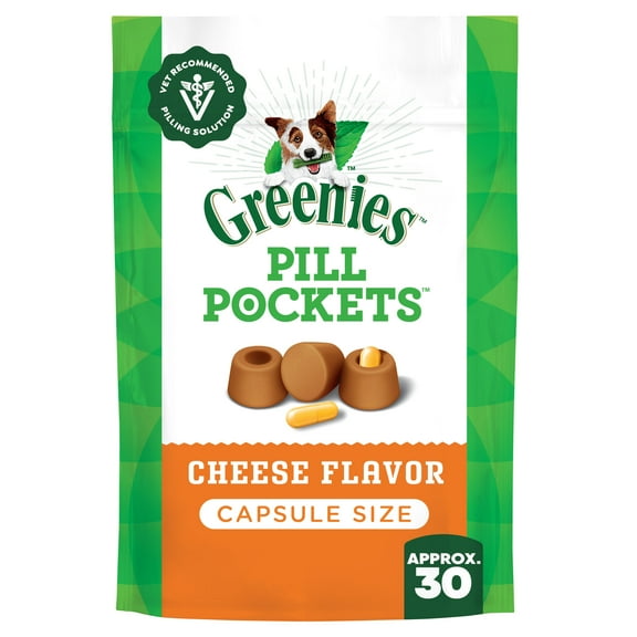 Greenies Pill Pockets for Dogs Cheese Flavor Large, Capsule Size Soft Dog Treats, 7.9 oz, (30 Pk)