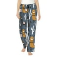 thumbnail image 1 of Balery Llama and Cactus Pantalones de pijama para mujer, pijamas ultraligeros, pantalones de estar por casa-Small, 1 of 6