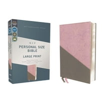 Niv, Personal Size Bible, Large Print, Leathersoft, Pink/Gray, Red Letter Edition, Comfort Print, (Hardcover)