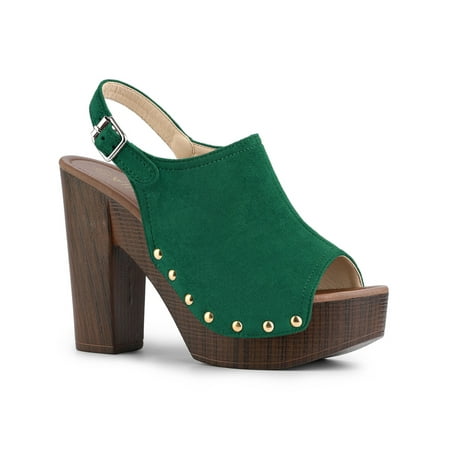 

Allegra K Women s Slingback Platform Chunky Heel Sandals