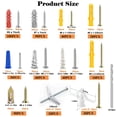 thumbnail image 2 of 410 PCS Self Drilling Drywall Anchors with Screws Kit - 2 Sizes Sheetrock Anchors & 4 Sizes Zinc Expansion Screws,2025 Upgraded Zinc Plated Steel,No Drill Needed, Holds Up to 66LB on Walls, 2 of 7