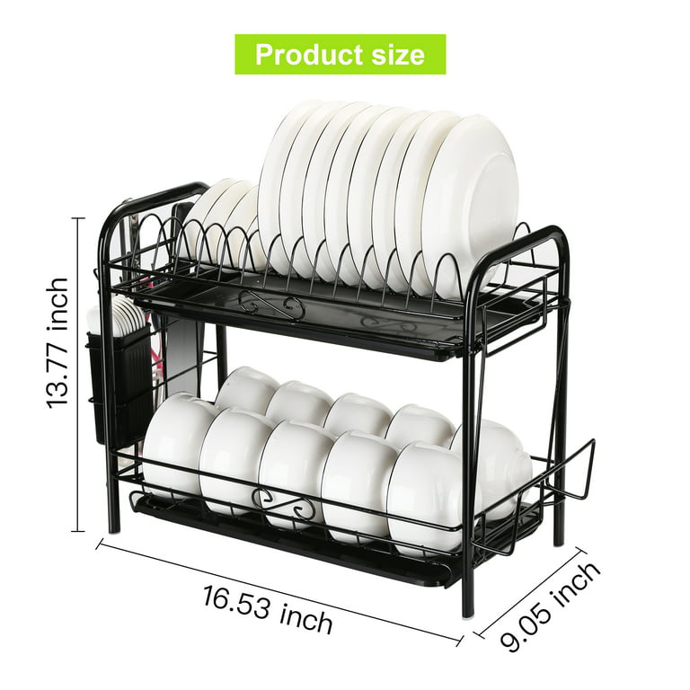 BRONYPRO Dish Drying Rack, 2 Tier Dish Drying Rack for Kitchen Counter,  Extra La 