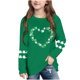 thumbnail image 1 of Blusas y camisas de manga larga con cuello redondo, moda del Día de San Patricio, blusa informal con estampado bonito de manga larga para niños y niñas., 1 of 5