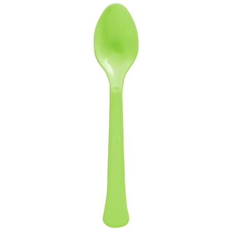 Amscan 8018.53 Premium Heavy Weight Disposable-Spoons, 9 X 9.2, Kiwi, 50 Ct