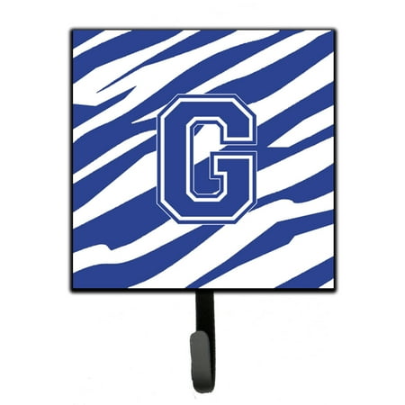 

Carolines Treasures CJ1034-GSH4 Letter G Initial Tiger Stripe Blue and White Leash or Key Holder 7Hx4.25W multicolor