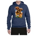 thumbnail image 2 of Wild Bobby, Golden Retriever Dog Portrait, Dog Lover, Unisex Graphic Hoodie Sweatshirt, Vintage Heather Navy, 3XL, 2 of 3
