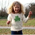 thumbnail image 2 of Traditional Craft Ltd. Girl's Cream Knit Irish Emerald Shamrock Kids Jumper, 2 of 7