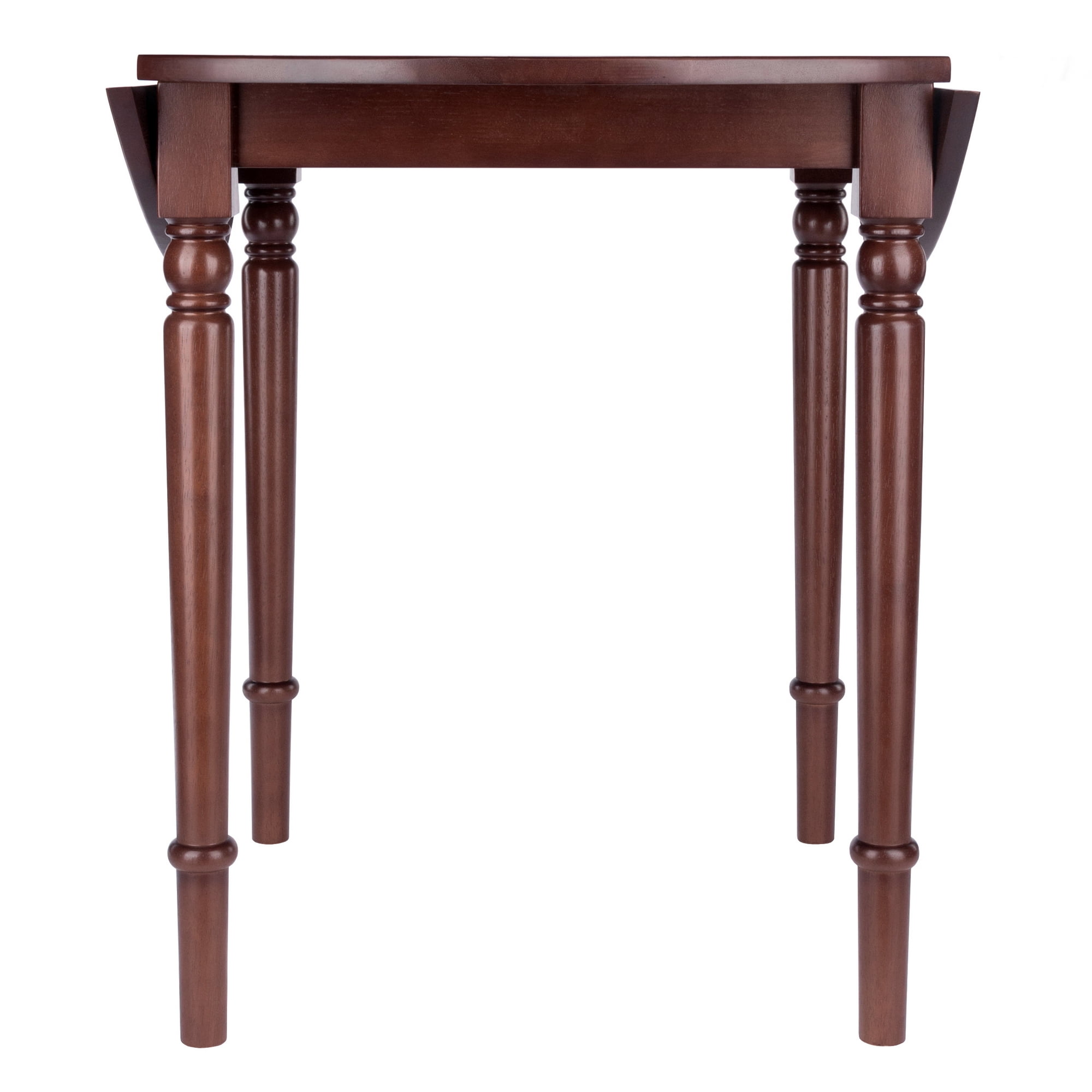 Contemporary Home Living Double Drop Leaf Round Dining Table - 36" - Walnut Brown