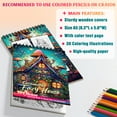 thumbnail image 3 of TPLHOUSE Enchanted Fairy House Coloring Book Spiral Bound for Adults, A5 Wooden Cover, 30 Whimsical Magical Homes Coloring Pages of Mushroom and Treehouse Style for Stress Relief and Relaxation, 3 of 6