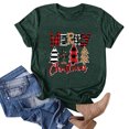 thumbnail image 5 of larppty Christmas Graphic Crew Neck Shirt for Women Casual Holiday Short Sleeve Tee Xmas Funny Printed Festival Vacation Tshirt Tops (Dark Green, S), 5 of 5