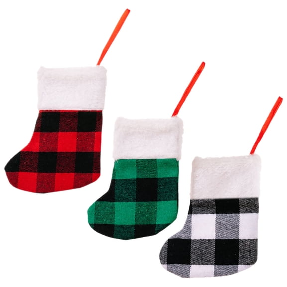 HOOWIFFY Christmas Hanging Stockings Assorted Colors for Candy and , 6 Pieces Holiday Decor