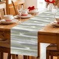 thumbnail image 5 of Sage Green Table Runner - 36 Inch Long Modern Abstract Grey Striped Art Cotton and Linen Blended Dress Scarves Farmhouse Table Runner for Kitchen Dining, Coffee Table, 13" x 36", 5 of 8