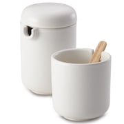 BonJour Ceramic Coffee and Tea Sugar and Creamer Set, Matte White